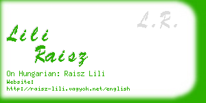 lili raisz business card